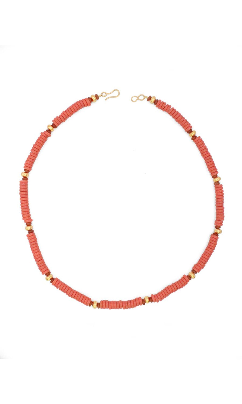 Coral Toned Beaded Necklace