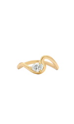 Pear Shaped Diamond Wave Ring