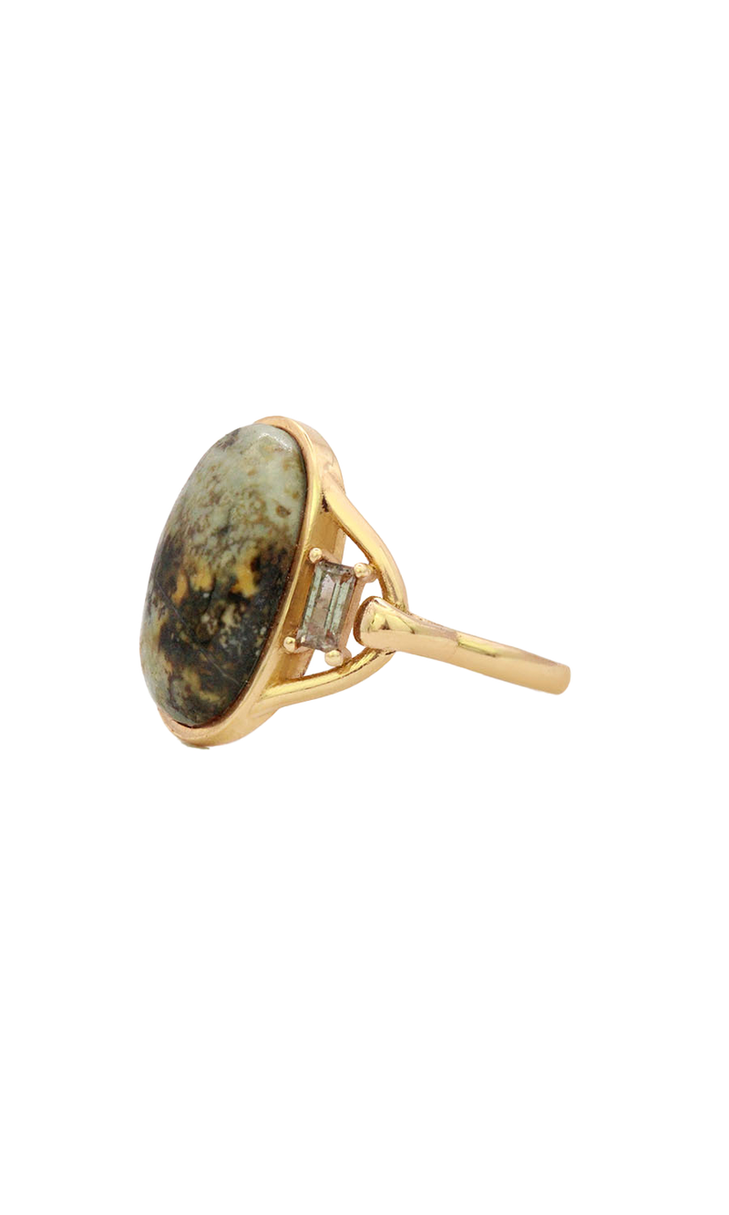 Jasper & Grossular Garnet Ring