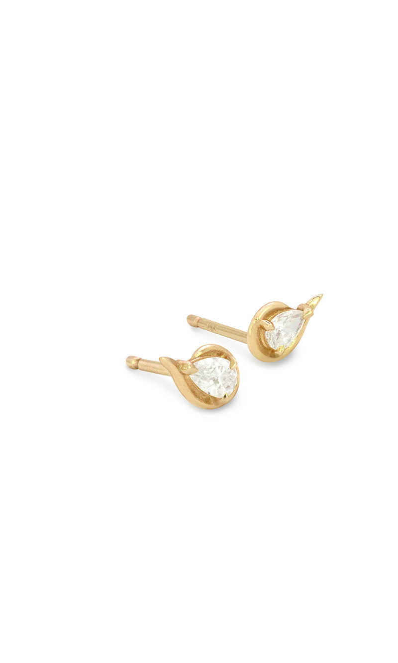 Mini Selene Pear Shaped Diamond Studs