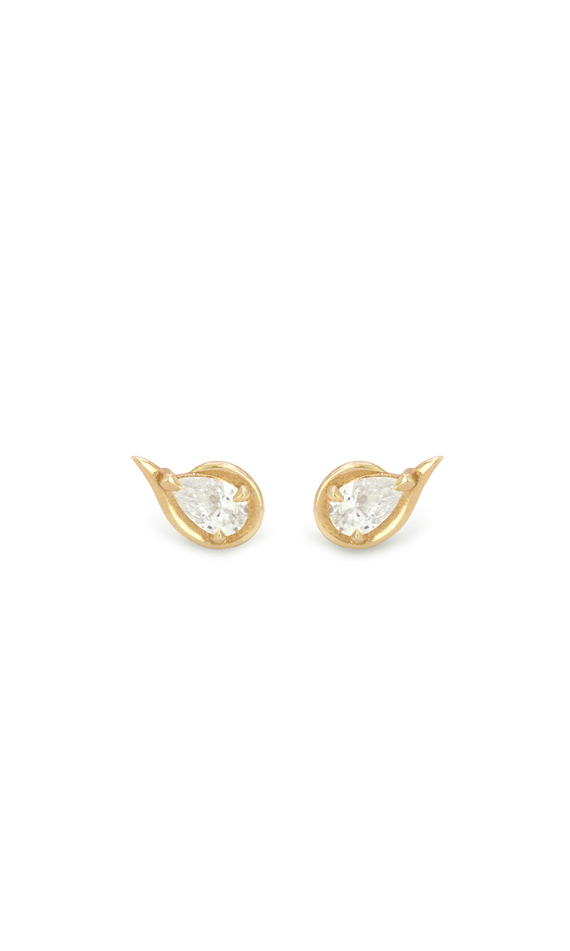 Mini Selene Pear Shaped Diamond Studs