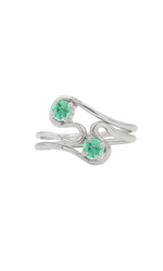 Twin Flame Ring Set with Emeralds