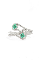 Emerald Twin Flame Ring Set