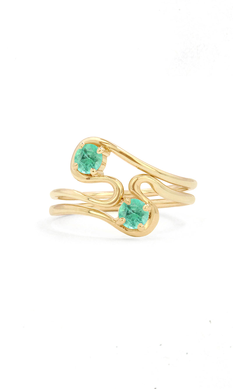 Emerald Twin Flame Ring Set