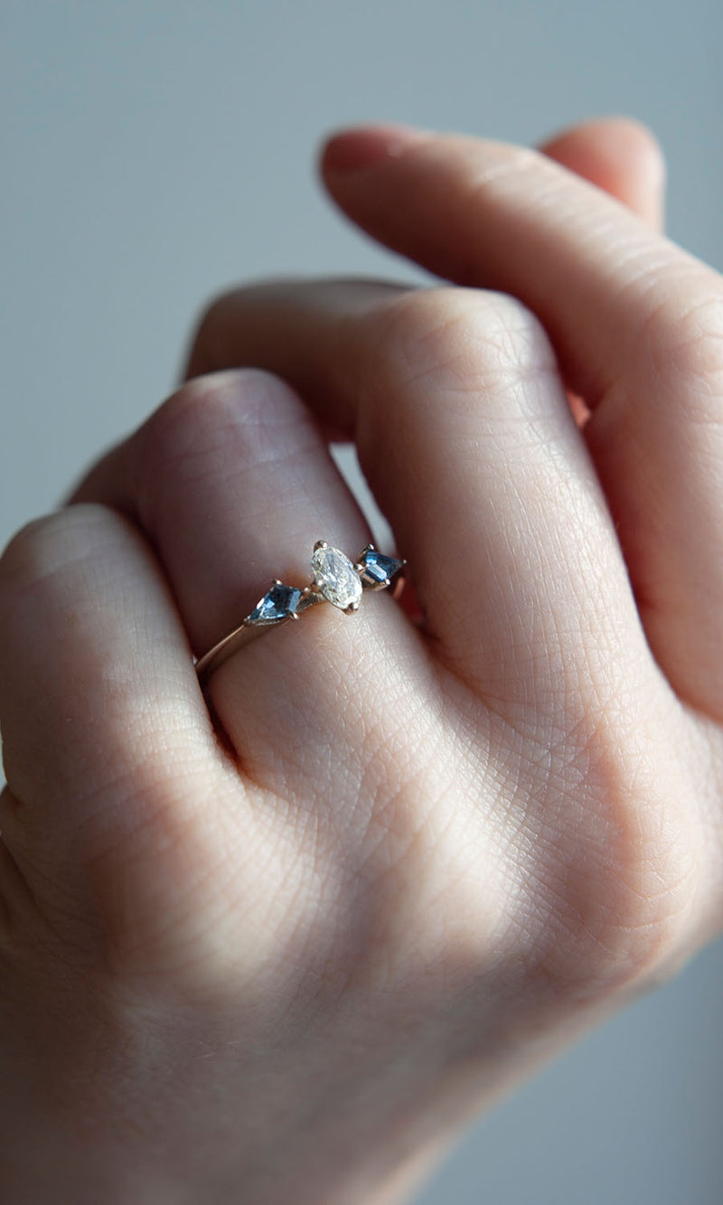 Petite Lady Di Sapphire and Diamond Ring