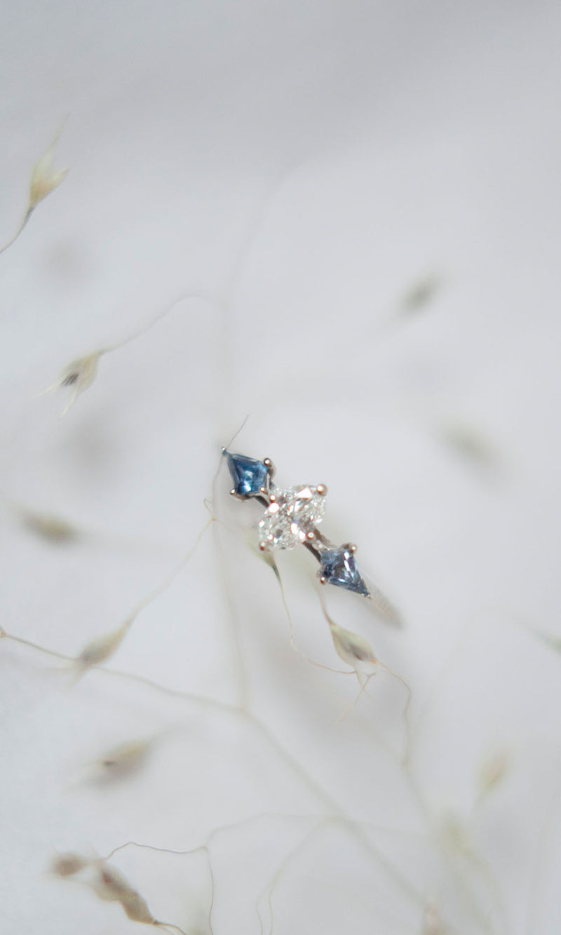 Petite Lady Di Sapphire and Diamond Ring