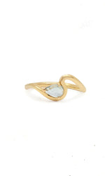 Rose Cut Montana Sapphire Ring & Wave Band Set