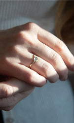 Rose Cut Montana Sapphire Ring & Wave Band Set