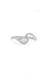 Rose Cut Montana Sapphire Ring & Wave Band Set